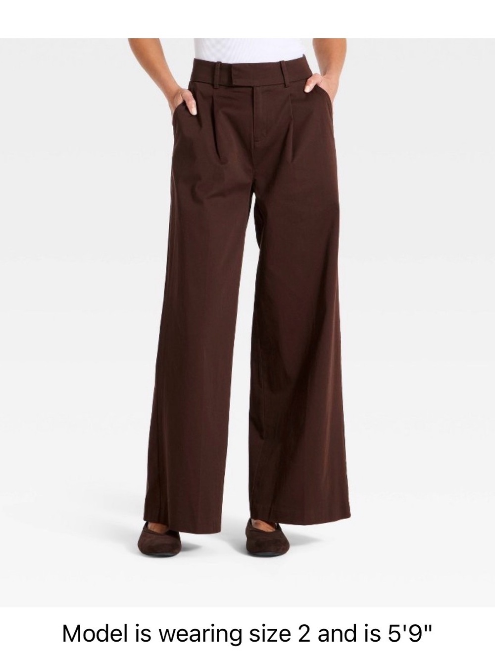 Women’s Cotton Twill Wide Leg Trousers - A New Day